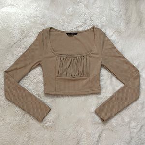 Cropped Ruched Long Sleeve